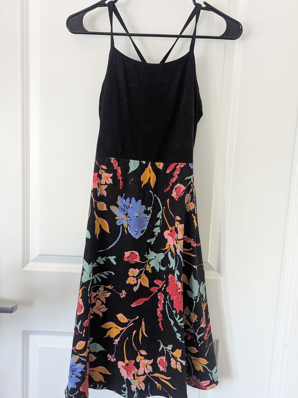 Pact Black Midi Dress with Multicolor Floral Print - Picture 1 of 2